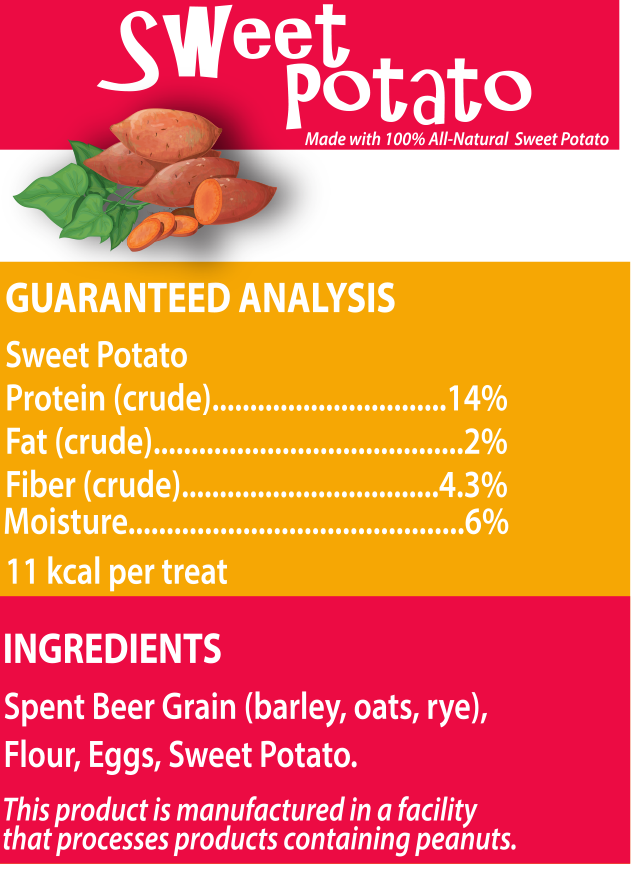 Brewscuits dog treats made with whole grains, including oats, barley, and rye, offering a nutritious snack option for dogs.