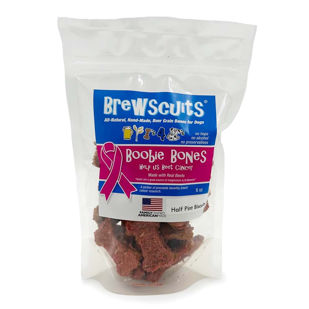 Brewscuits dog treats made with whole grains, including oats, barley, and rye, offering a nutritious snack option for dogs.
